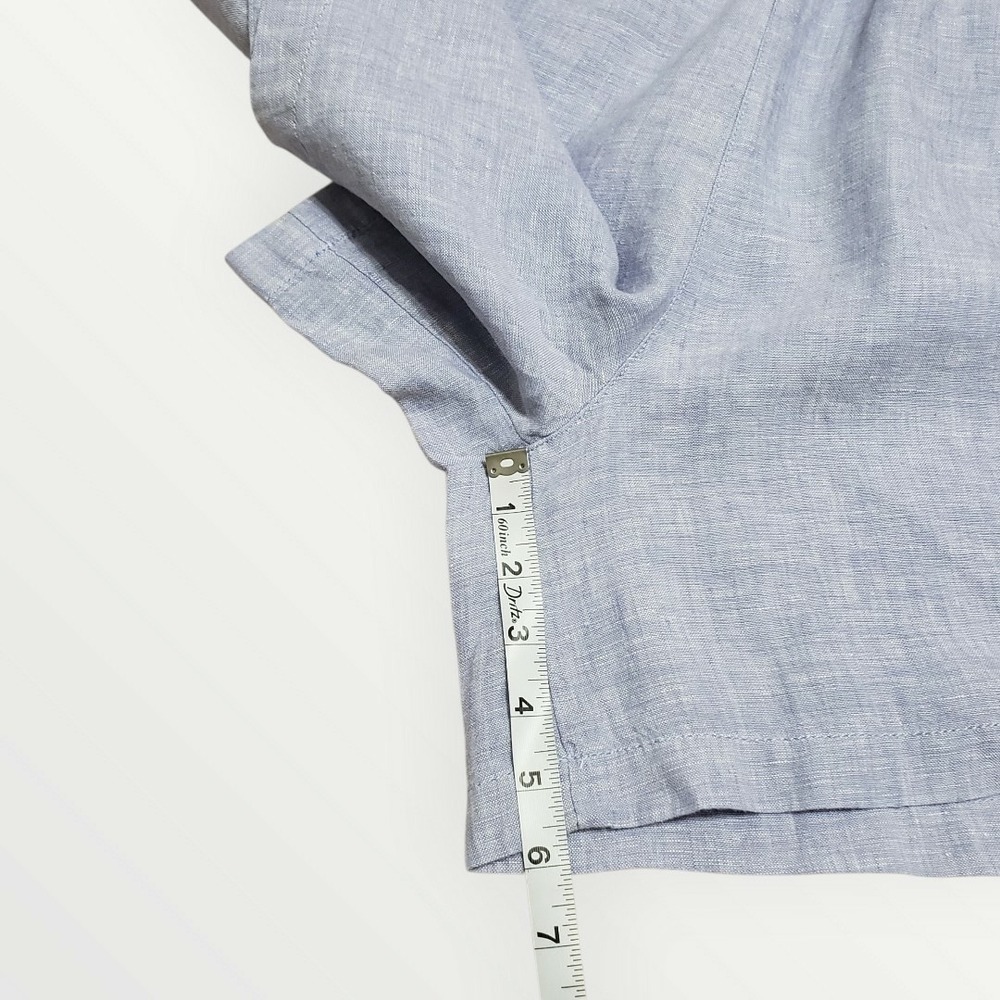 Tahari 100% Linen Shorts Womens 2X Chambray Blue Drawstring Waist Plus Size - Picture 8 of 10